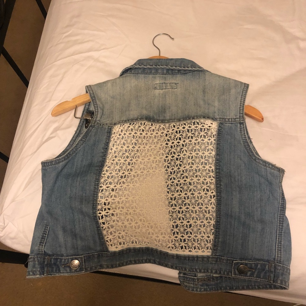 Jeans Jacket with white lace back